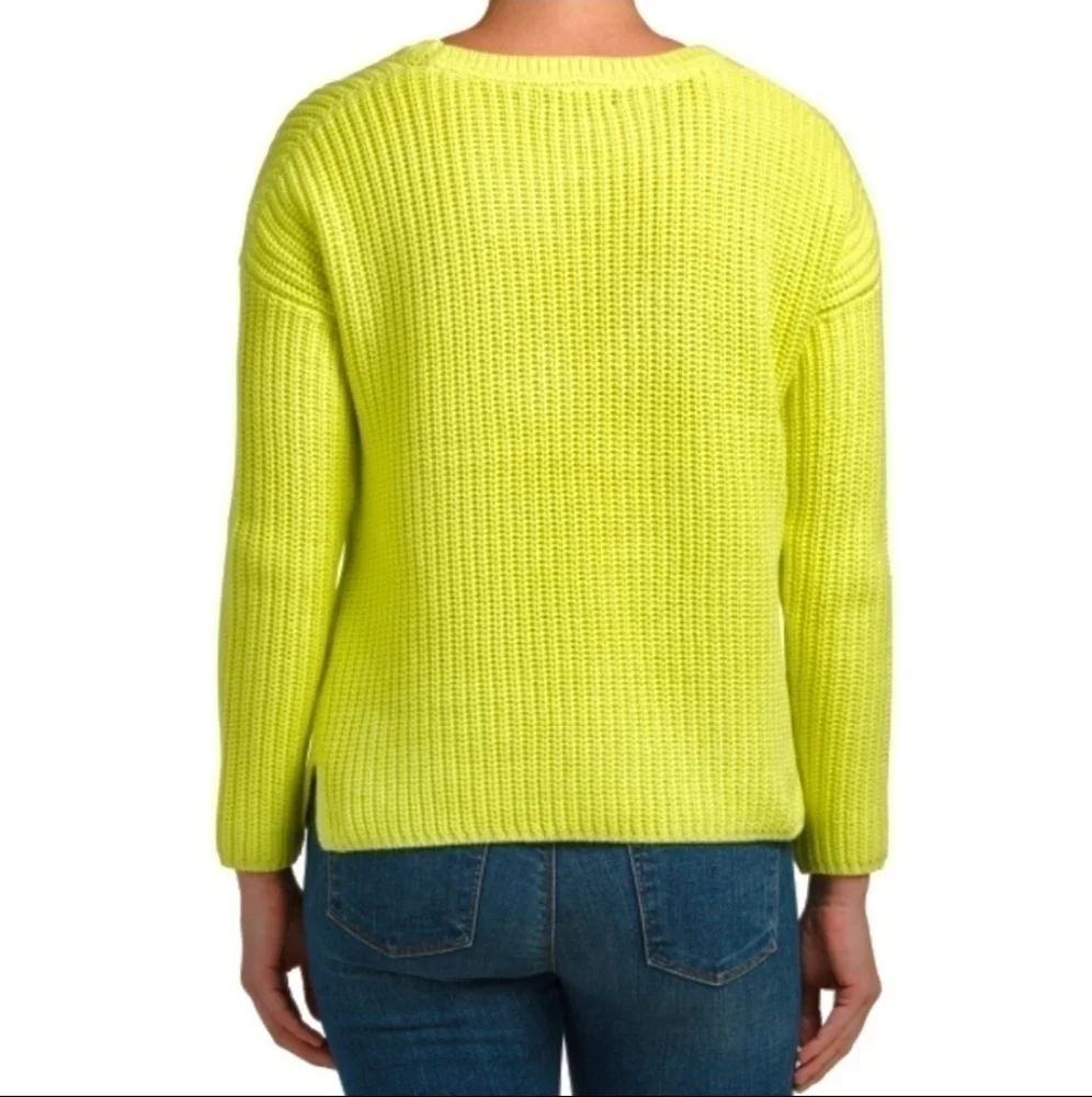Rachel Zoe Neon Green Cable Knit Sweater